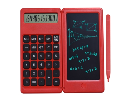 Calculadora plegable y tableta de escritura LCD de 6 pulgadas, panel de dibujo digital, pantalla de 12 dígitos con lápiz óptico, botón de borrado p...
