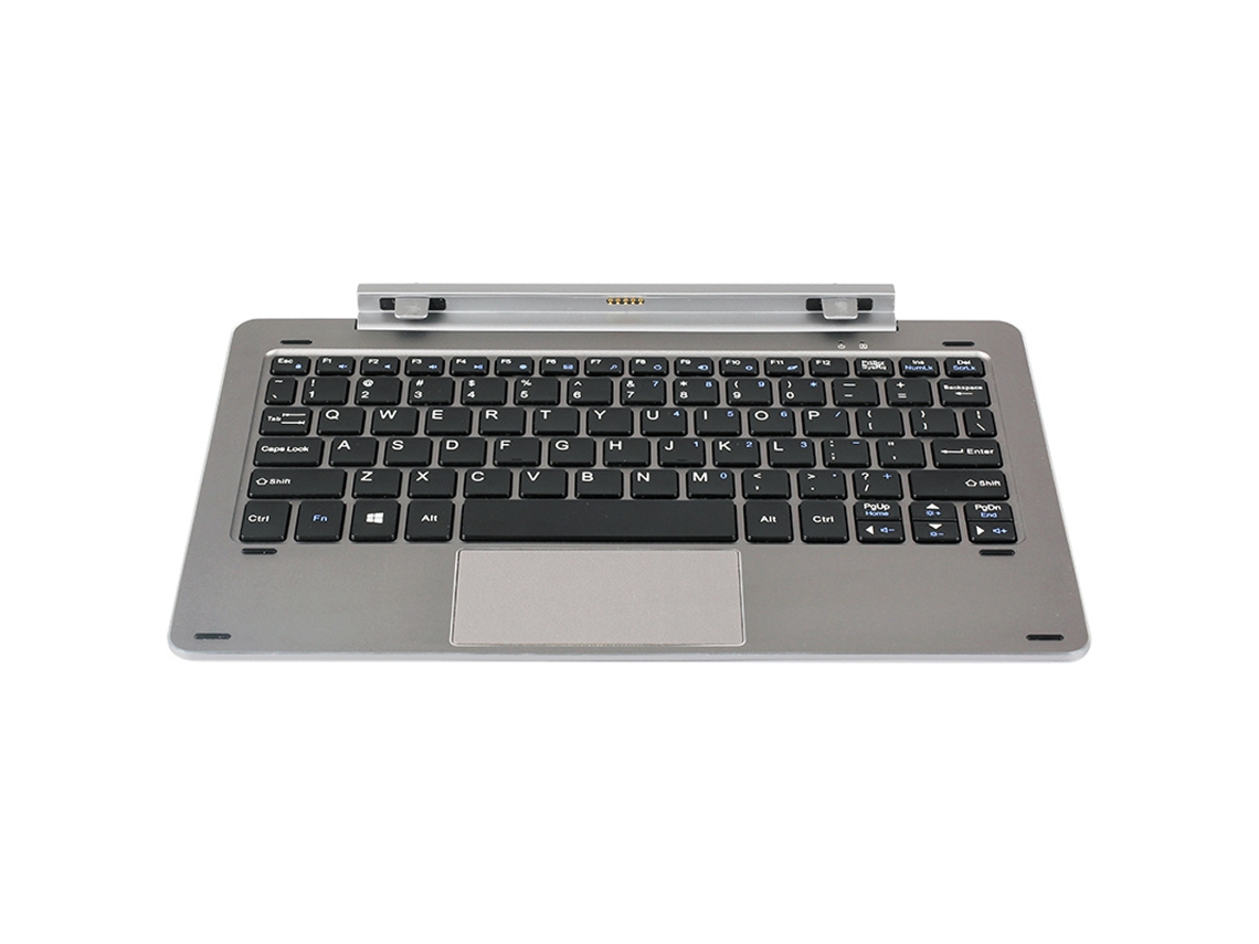 Teclado portátil desmontable Chuwi Hibook con eje giratorio de 0 a 120° para tabletas y PC con distribución estándar.
