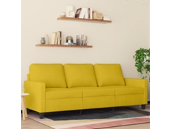 Sofá De 3 Plazas | Sofá De Salón | Sofá De Descanso Terciopelo Amarillo 180 Cm