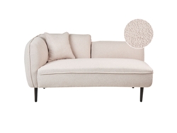 Chaise longue BELIANI Chevannes de Bouclé Beige 138x77x74