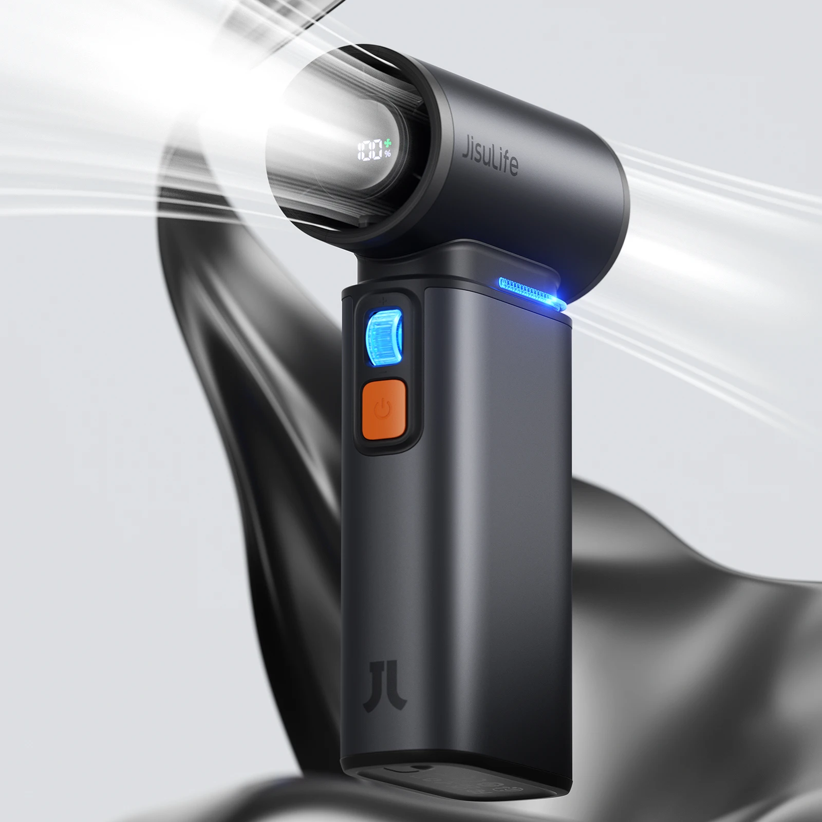 Ventilador Portátil De Mano Tipo Turbina (9000 Mah, Negro), 100 Velocidades Ajustables, Batería Recargable De 9000 Mah.