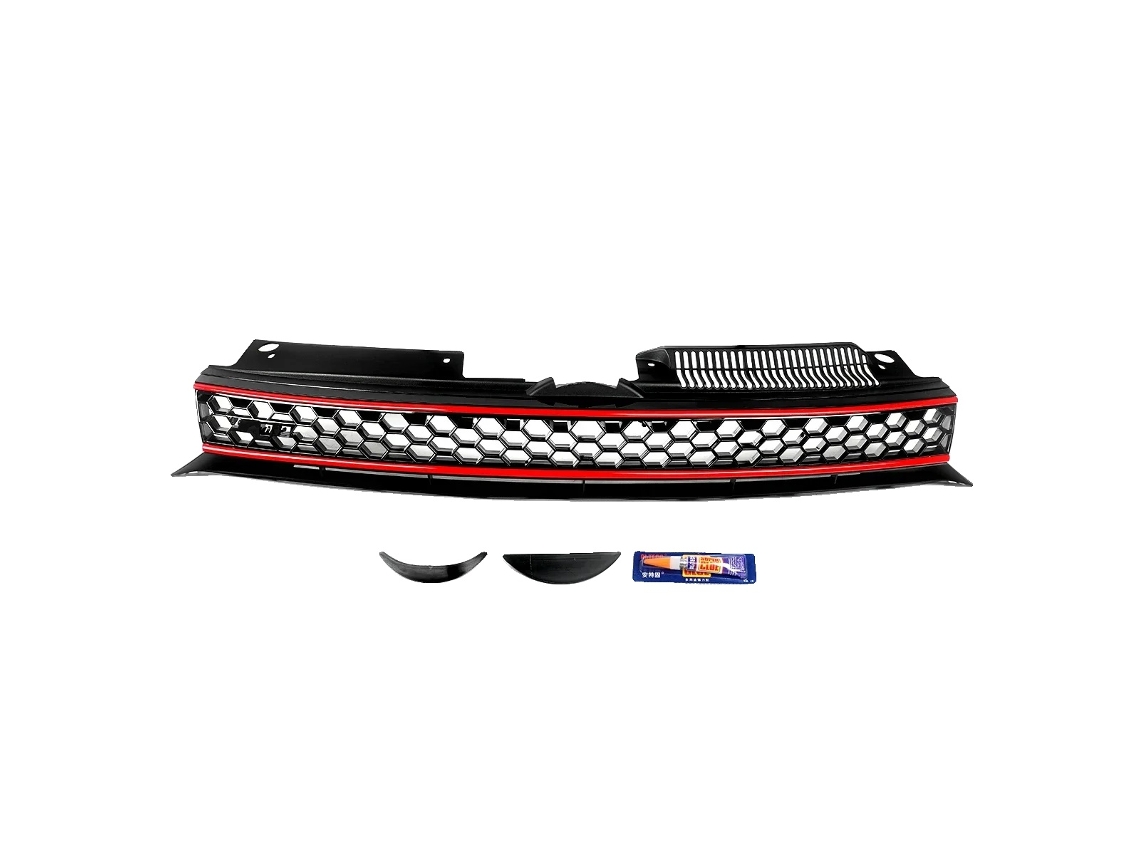 Rejilla frontal, compatible con Golf Mk6 y GTI, plástico ABS duradero, como se muestra en la imagen OEM.