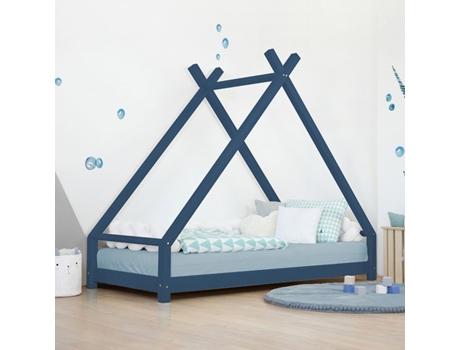 Cama tipi infantil TAHUKA 120 x 190 azul marino BENLEMI