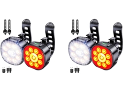 2 Luces Para Bicicleta 4 + 6 Modos, Recargables Por Usb Y Traseras, Resistentes Al Agua Ip65 Para Ciclismo De Montaña.
