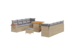 Maison Exclusive - Conjunto De Sofás De Jardín 11 Pcs Beige Ratán Sintético