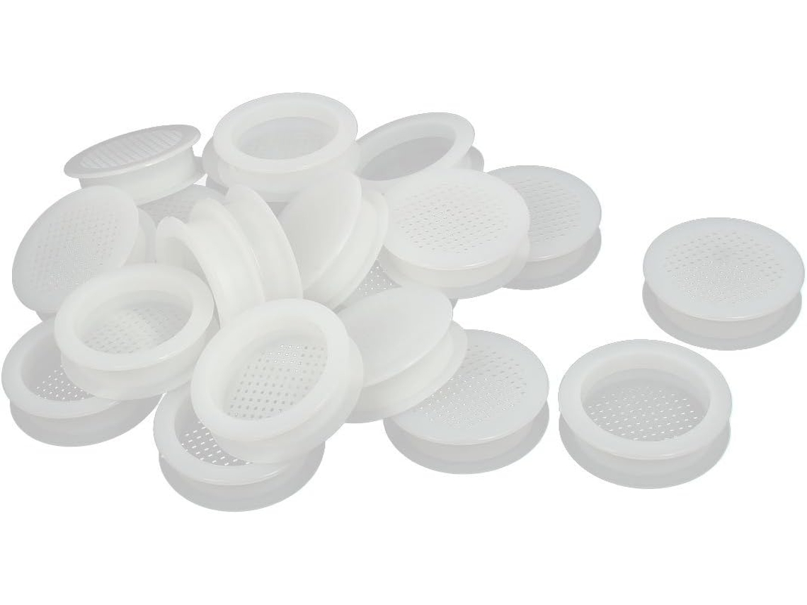 Tapa de ventilación de plástico de malla cuadrada para zapatero, blanca, 16 mm, 20 unidades CHABERLU
