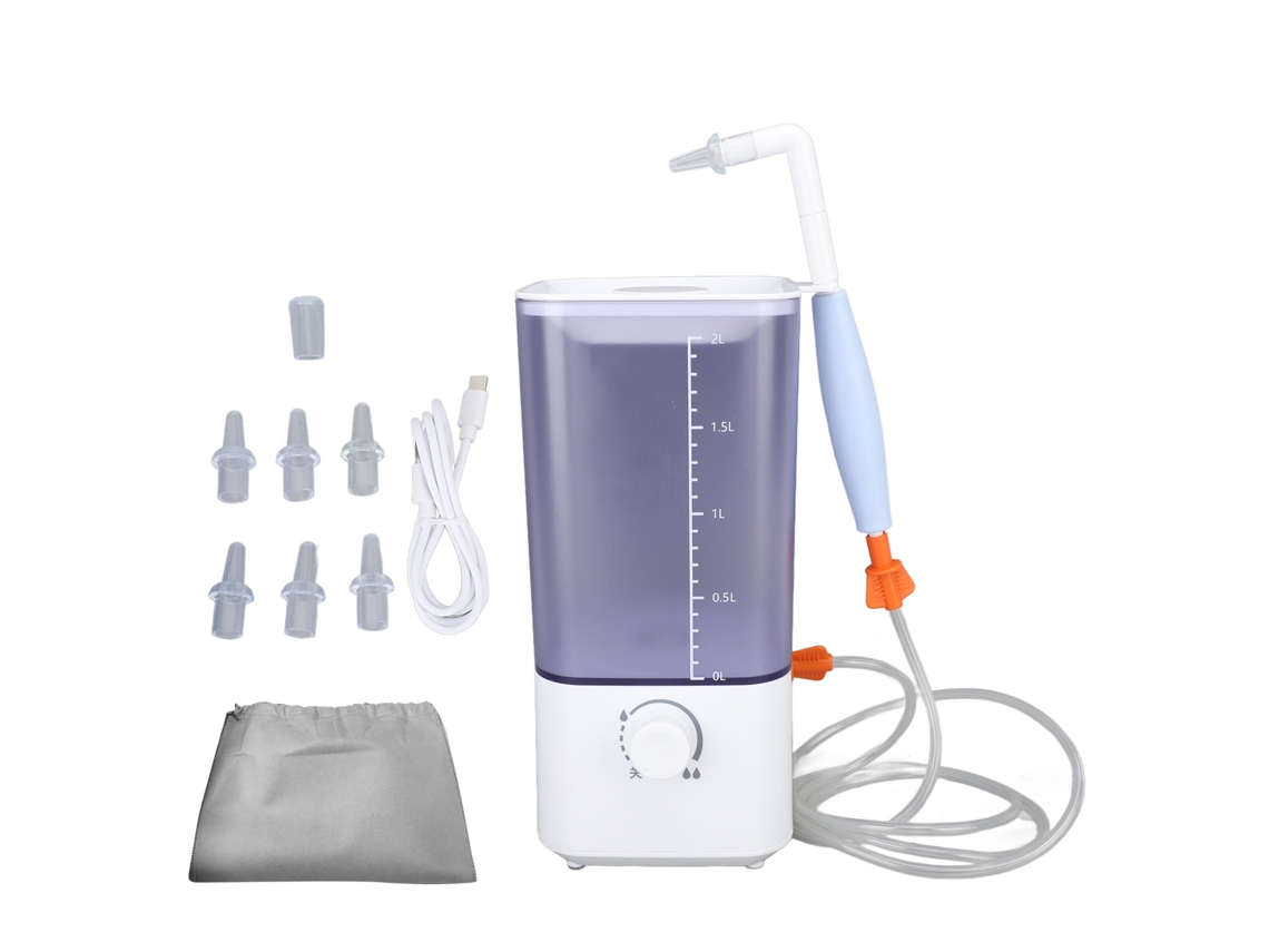 Kit de enema eléctrico de 2000 ml para limpieza intestinal, reutilizable, USB