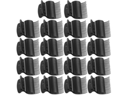 18 Rulos De Plástico Con Pinzas Para El Cabello (negros)