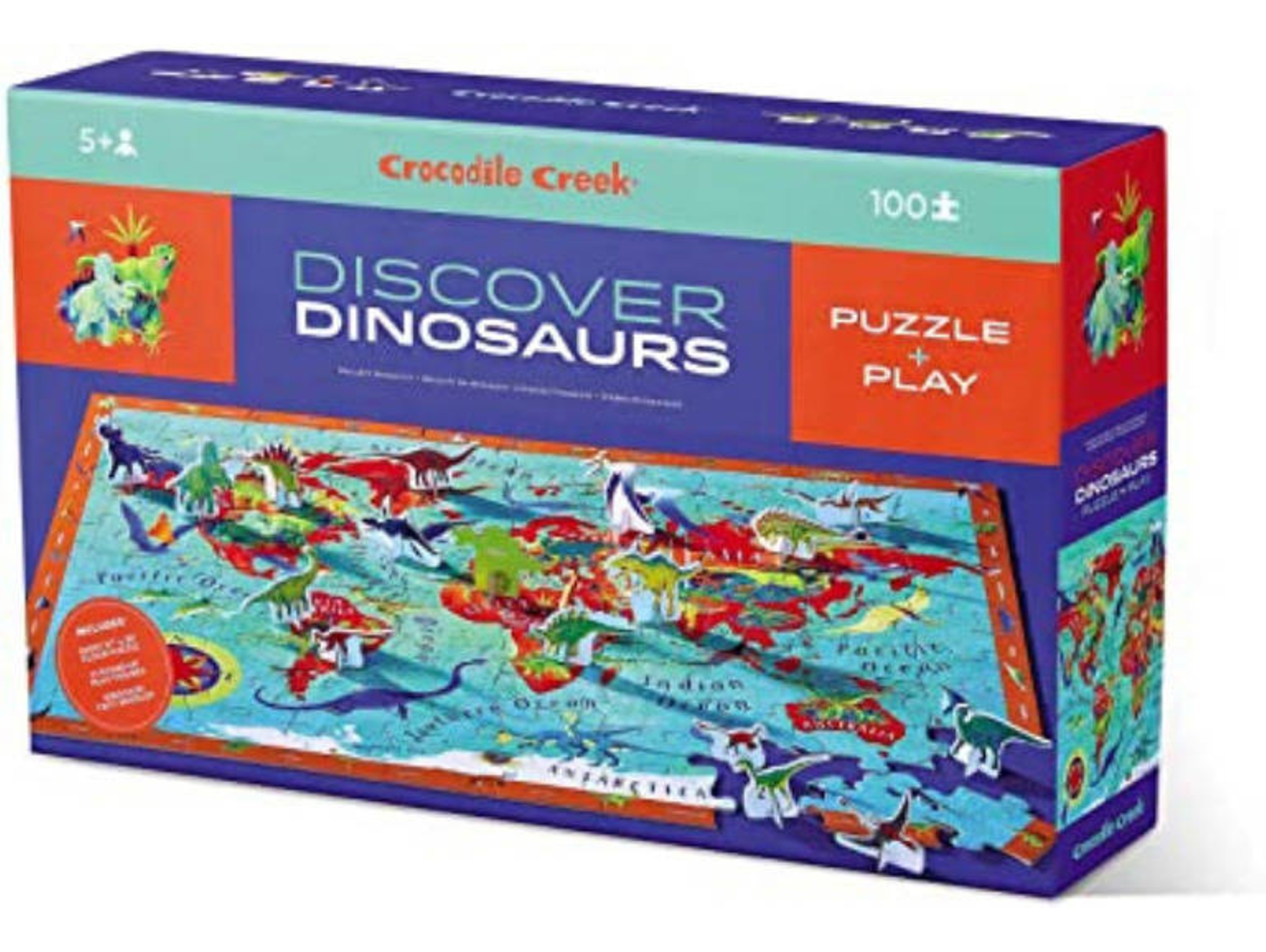 Puzzle CROCODILE CREEK Discover dinos (100 piezas)