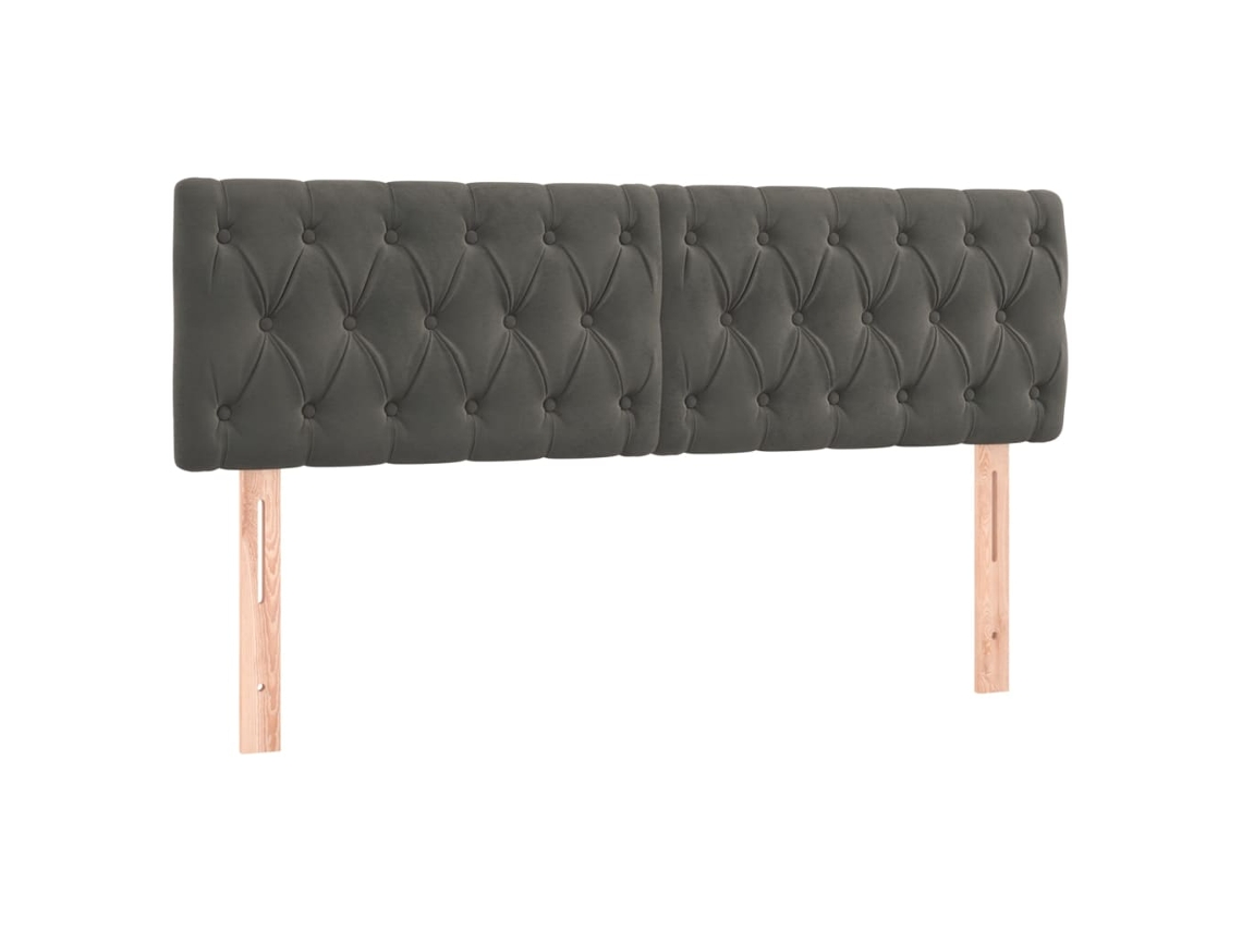 Juego de 2 cabeceros de cama de terciopelo gris oscuro MAISON EXCLUSIVE (72x7x78 cm)