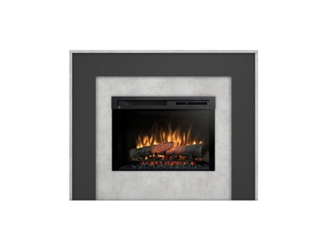 Chimenea LED eléctrica independiente ZUNI 26' Negro / Cemento 120.2 x 96 x 27.5 OUTINFIRE