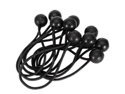 10 bandas elásticas negras con bolas adheridas Mdug