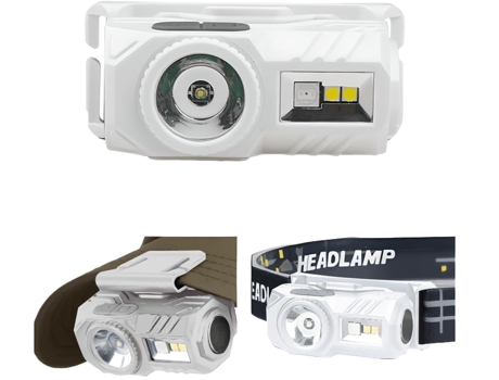Linterna frontal recargable, gorra con clip para luz de sombrero, linterna frontal LED ultraligera, lámpara frontal de 800 lúmenes con 9 modos, det...