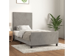 Estructura De Cama Sin Colchón Terciopelo Gris Claro 90x190 Cm
