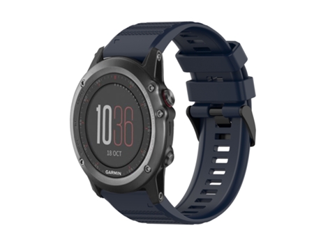 Correa Smartwatch para Garmin Fenix 3 26 mm Silicona Texturizada Horizontal con Herramienta de Extracción (Azul Marino)