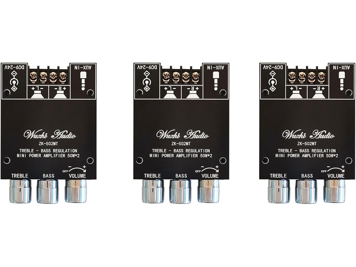 3x -502mt Placa Amplificadora De Subwoofer Bluetooth 5.0, 2.0 Canales, Audio Estéreo
