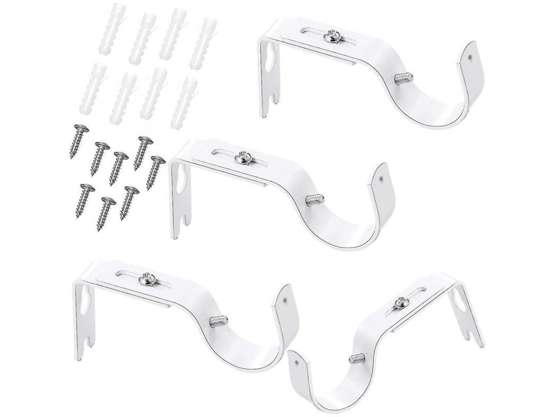 4 Soportes Ajustables De Hierro Para Barras De Cortina Con Tornillos, Universales Para Cortinas Y Persianas Xsc