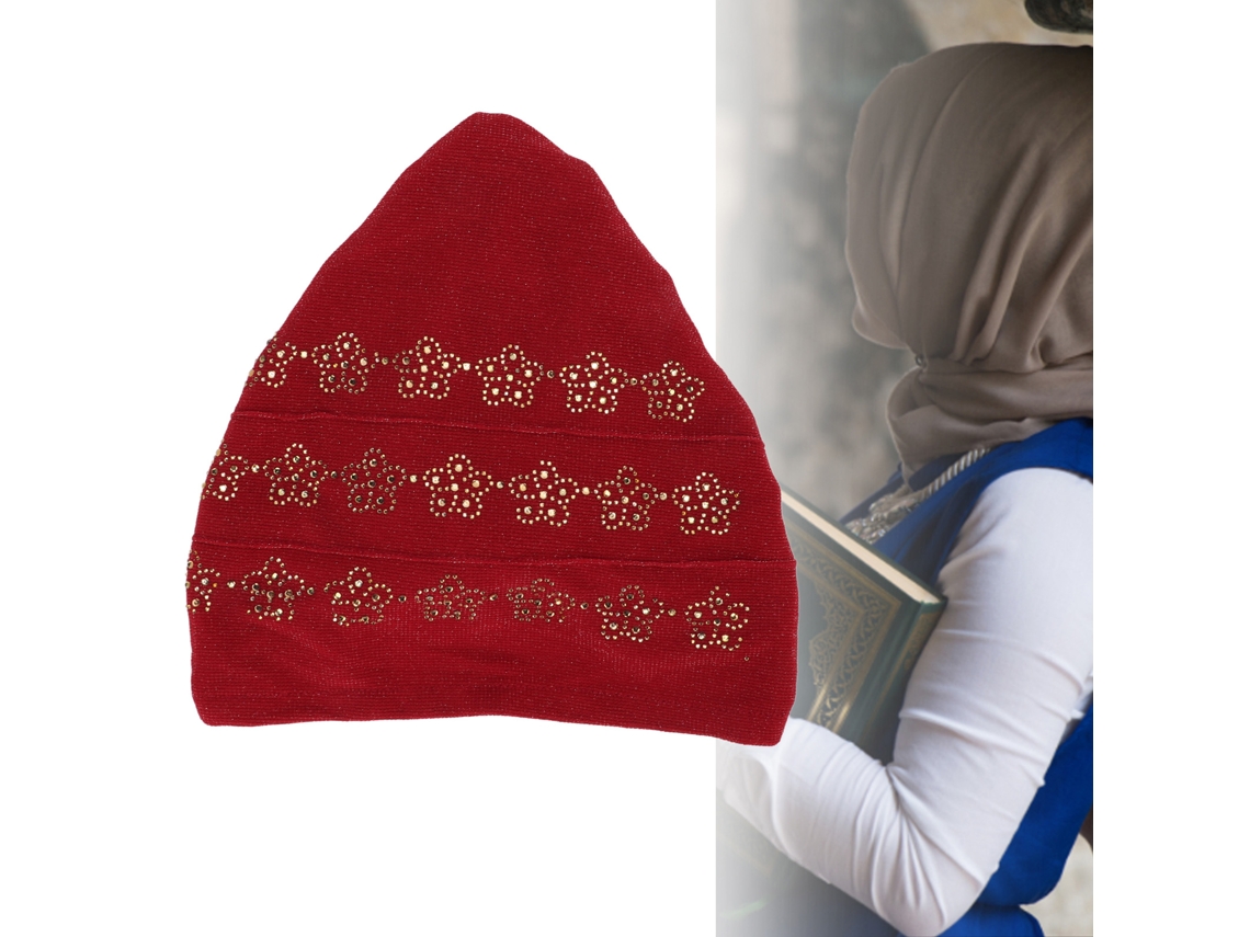 Turbante Musulmán Suave Y Brillante, Con Buena Elasticidad, Ligero Para Uso Diario Y Adecuado Para Servicios Religiosos. Color Granate.