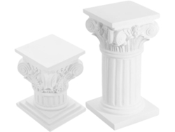 Soportes Columna Resina Sintética Blanca Bordes Redondeados Elegante Decoración Bodas Sólida Entrada Lisa