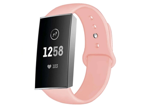 Correa Pulsera Silicona Suave Rosa para Fitbit by Google Charge 3
