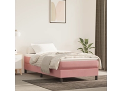 Estructura De Cama Sin Colchón Terciopelo Rosa 100x200 Cm