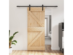 Puerta corrediza | Puerta corredera con herrajes 85x210 cm madera maciza de pino Wsd101303 Lovely Home