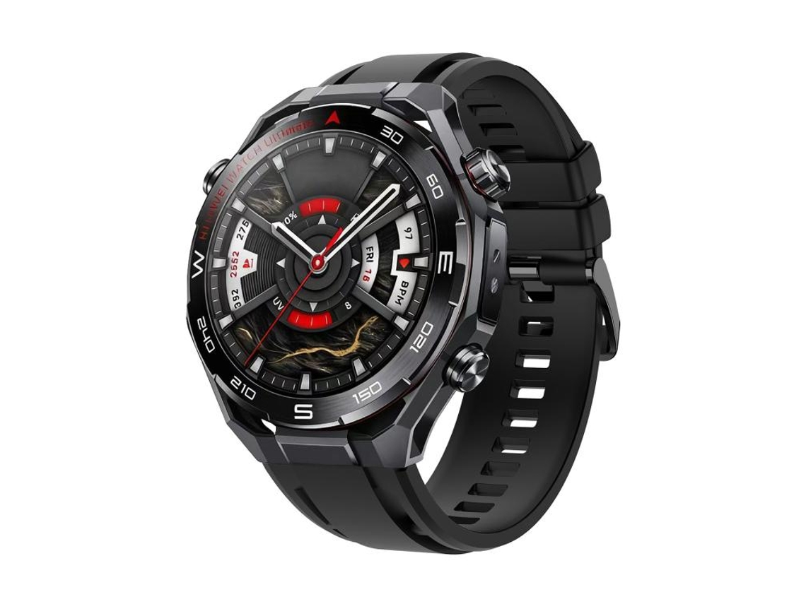 Bracelete Para Huawei Watch Ultimate 2 - Silicone Cor Sólida - Fivela Preta Preta