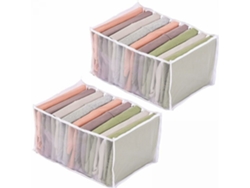 Caja de almacenamiento de tela plegable, paquete de 2, 36 x 23 x 19,5 cm