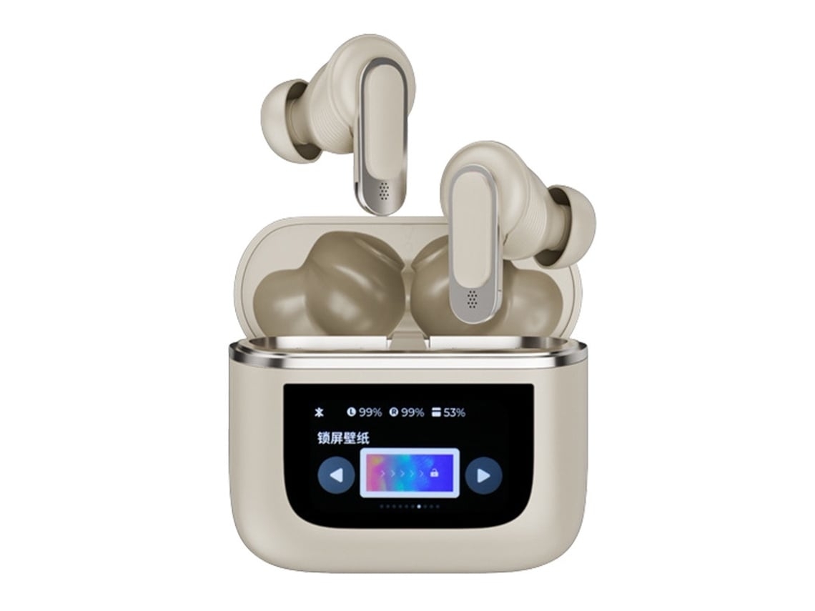 Auriculares YEMAESRE Inalámbricos Bluetooth con Pantalla Táctil Ios Android con Cancelación de Ruido Beige