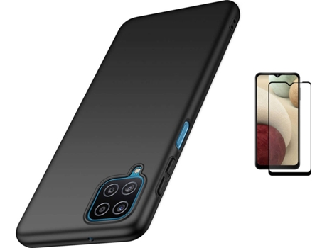 Kit Carcasa Y Protector Samsung M12 Full Cover Turtleshell Negro