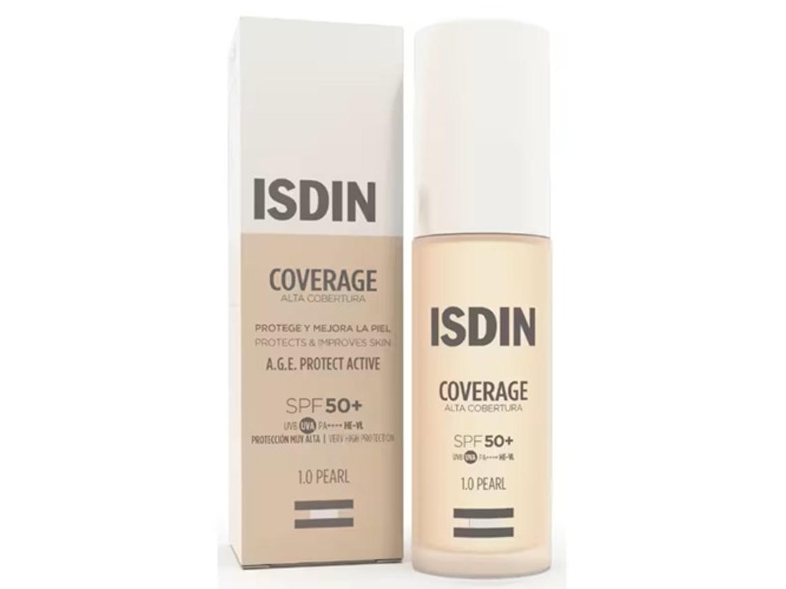 Base de maquillaje líquida Isdin Coverage (30 g, perla n.° 1.0)