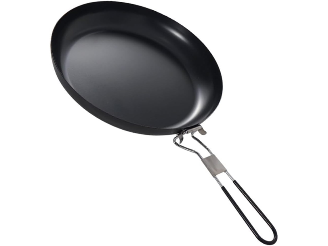 Sartén Plegable De Hierro Fundido Con Mango Retráctil Y Antiadherente.