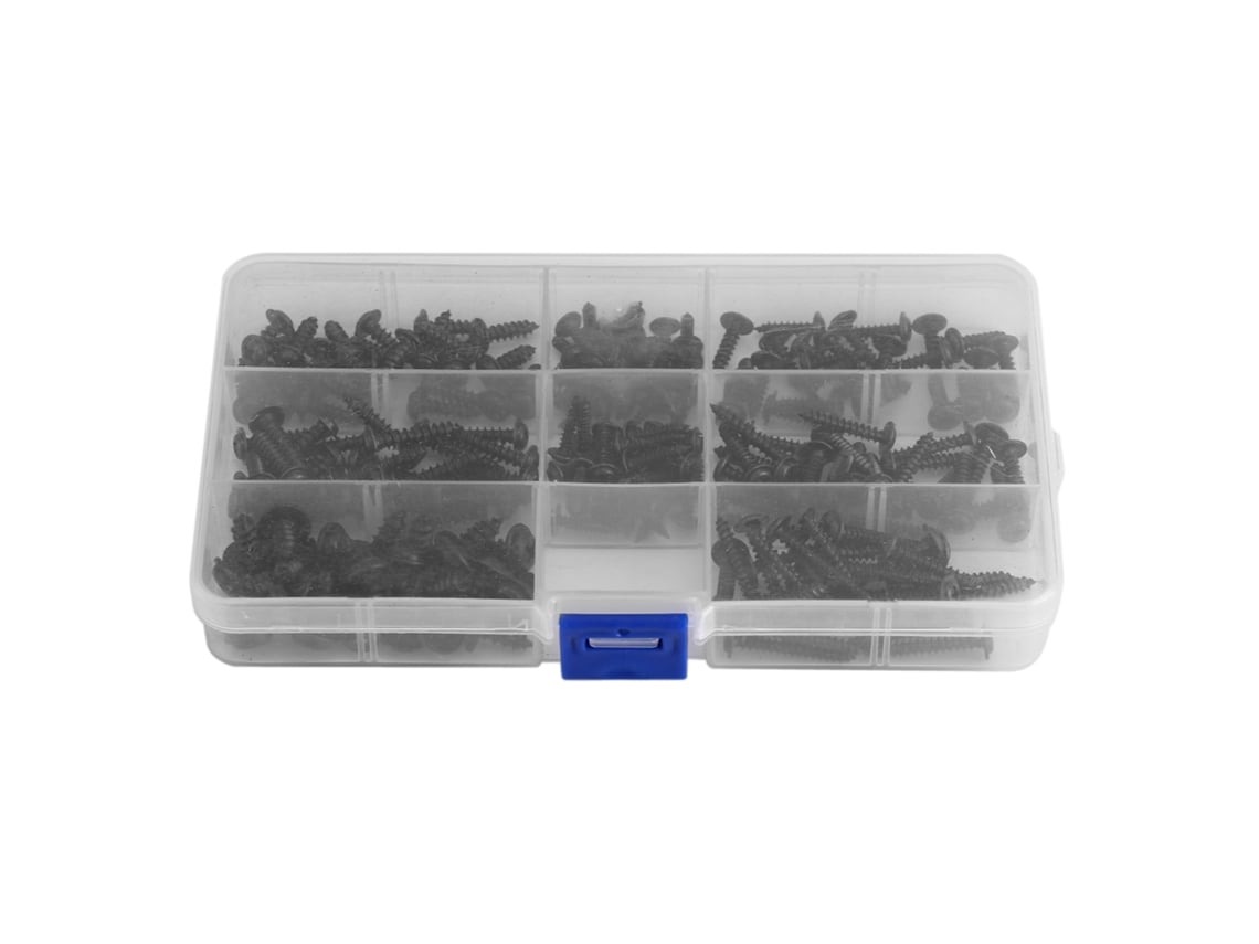 Juego De 200 Tornillos Autorroscantes De Cabeza Redonda De Acero Al Carbono. Kit De Herramientas Y Accesorios Para