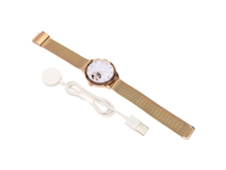Reloj Inteligente Deportivo Bluetooth Para Mujeres Al Aire Libre De 1.3 Pulgadas Con Correa De Acero Rosa