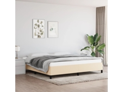 Cama Sin Colchón Tela Color Crema 200x200 Cm