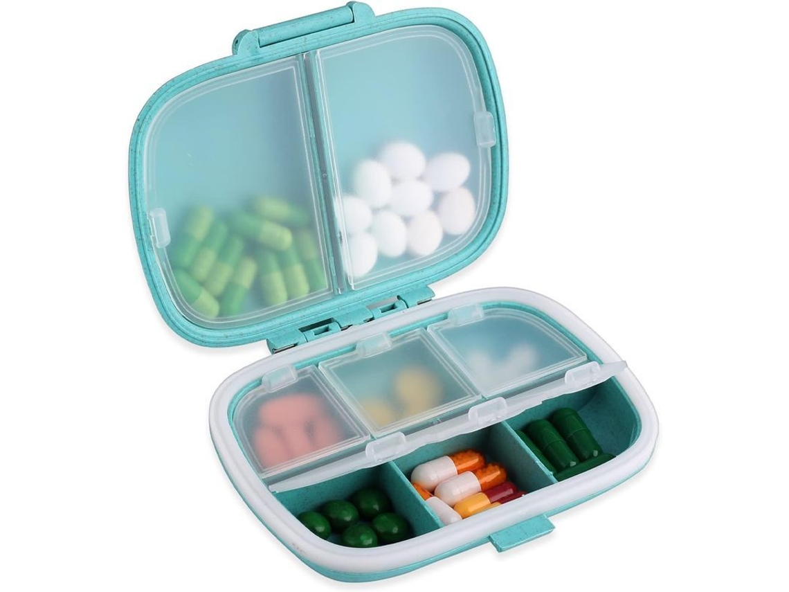 Estuche Portátil Organizador De Pastillas Para 7 Días Con 8 Compartimentos, A Prueba De Humedad.