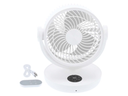 Ventilador Eléctrico Con Mando A Distancia Ajustable, Pantalla Led, Recargable Por Usb, Blanco.