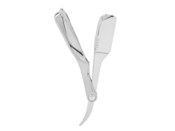 Navaja Recta Plegable Profesional Para Barbero Cuchilla De Acero Inoxidable Placada En Plata Para Afeitado Masculino