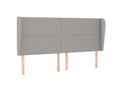 Maison Exclusive - Cabecero Con Orejas De Tela Gris Claro 183x23x118/128 Cm