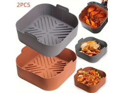 2 Insertiones Silicona 8,5” P/ Fritadora Aire Resistente Al Calor Fácil Limpieza Tam 5,5-7qt