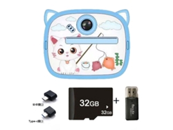 Siurn Cámara Instantánea Hd 1080p Gatito Azul32glector Tarjetasotg