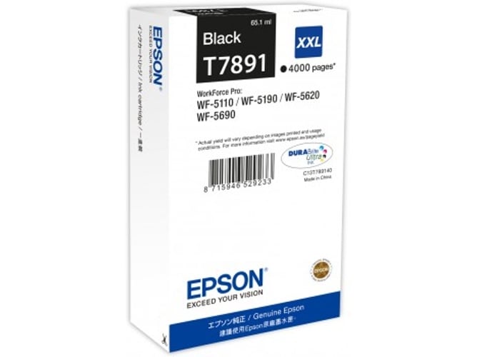 Cartucho de tinta original EPSON T789 65,1 ml , Negro, Alta, XXL, C13T789140