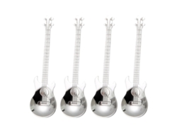 4 Cucharas De Café De Acero Inoxidable Con Forma De Guitarra - Utensilio De Cocina Para Café, Té Y Postres