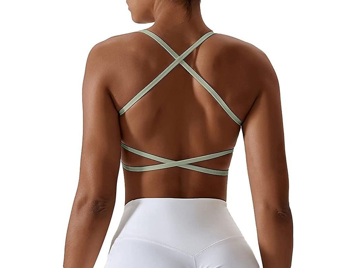 2026-sujetador Deportivo Sin Tirantes, Push Up Sexy, Con Cierre Deslizante, Removible, Para Gimnasio Y Yoga, Mujer