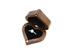 Caja De Anillos De Madera Para Compromiso, Propuestas Y Bodas Con Cierre Magnético Oculto