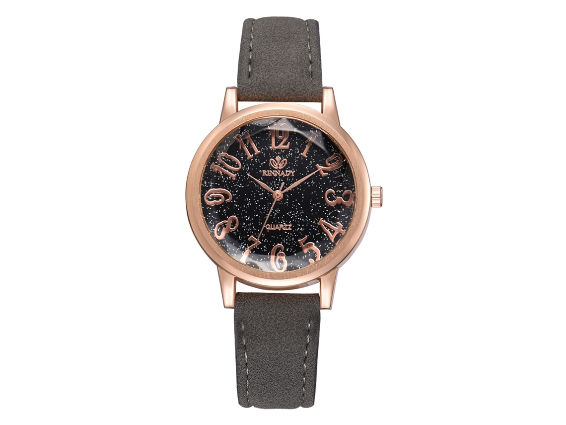 Reloj De Pulsera Digital De Cuarzo Clásico Para Mujer Con Correa De Piel Sintética Gris.