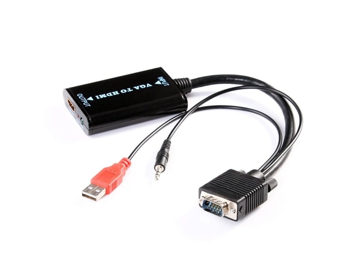 Convertidor Vga A Hdmi Con Cables Usb Y De 35 Mm*