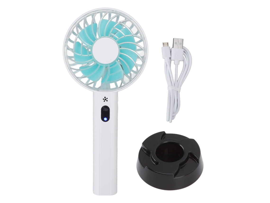 Ventilador portátil recargable por USB con 3 velocidades - Blanco