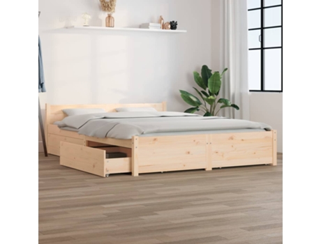 vidaXL Estructura de cama con cajones doble 135x190 cm