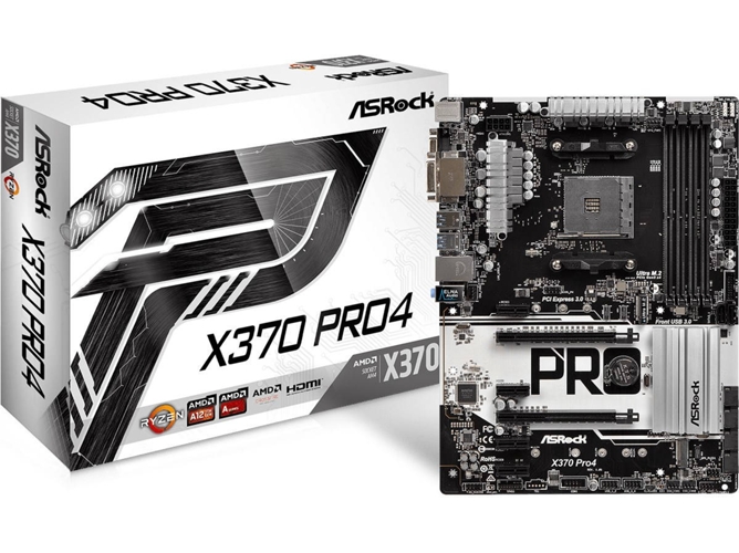 Placa Base ASROCK X370 Pro4 (Socket AM4 - AMD X370 - ATX)